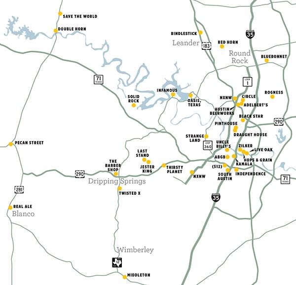 mapa de Austin fàbrica de cervesa