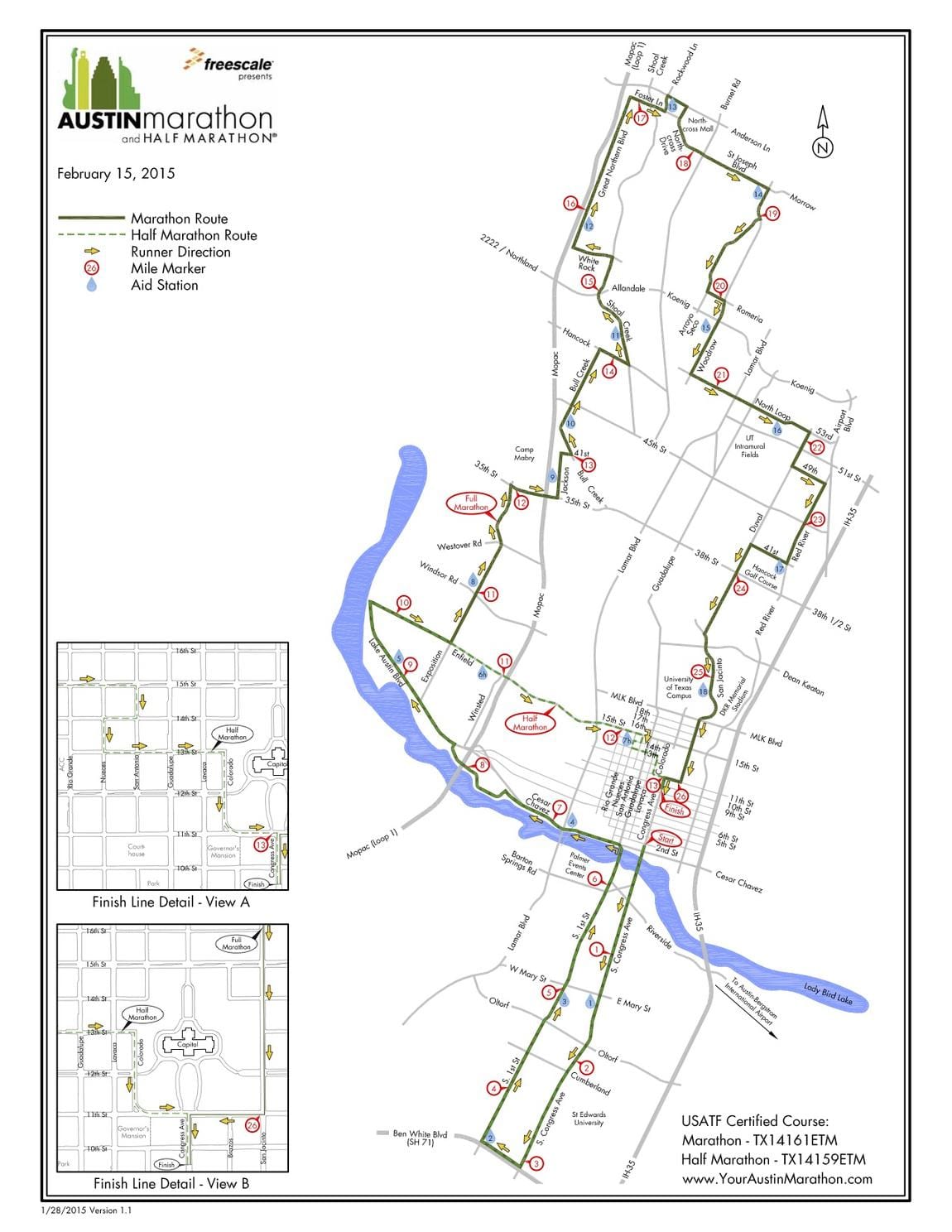 mapa de Austin marató de curs