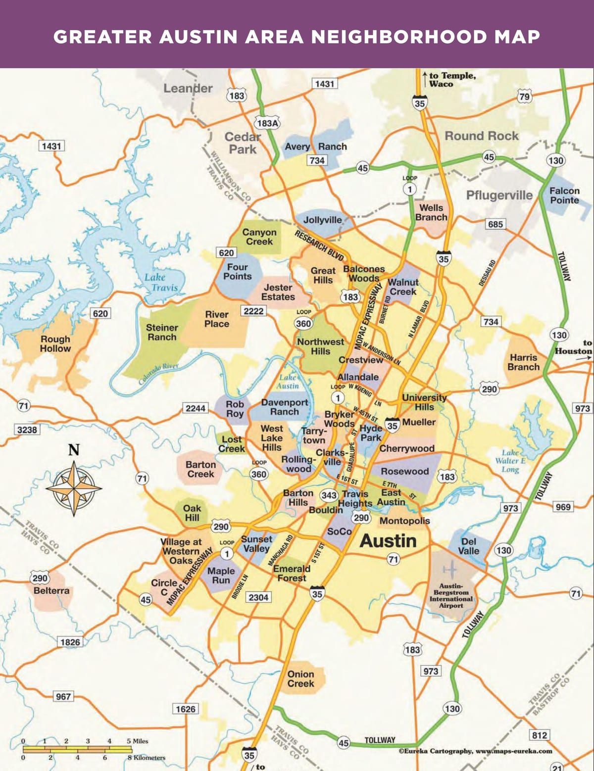 mapa de Austin zona