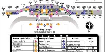 Austin terminal mapa