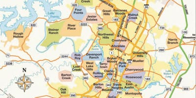 Mapa de Austin zona